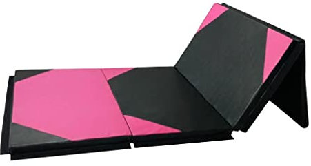 Turnmatte Weichbodenmatte PU-Falt-Gymnastikmatte Mit Tragegriff, Vierfach Faltbare Fitness-Übungs-Tumbling-Matte, Yogamatte Mit Zweifarbigen Nähten (Size : 300x120x5cm)