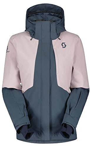 Scott W Ultimate Dryo 10 Jacket Colorblock-Blau-Pink - Daunen Warme wasserdichte Damen All-Mountain Skijacke, Größe M -