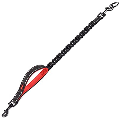 Tuff Pupper Bungee Dog Leash Extension | Shock Absorbing Extender Protects You & Your Dog | Added Handle Keeps Dogs Closer | Reflective For Night Walks | Works with Any Leash | For Medium & Large Dogs