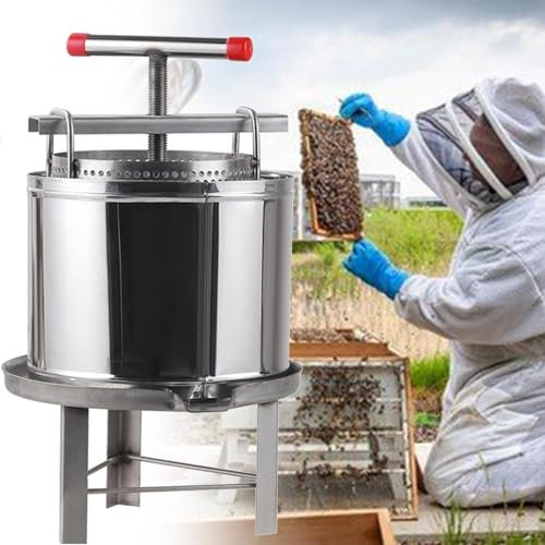 DPQYJPP Honigschleuder,Wabenspinner aus Edelstahl,Manuelle Honigschleuder,Honey Extractor Edelstahl Bienenschleuder Imkereiausrüstung