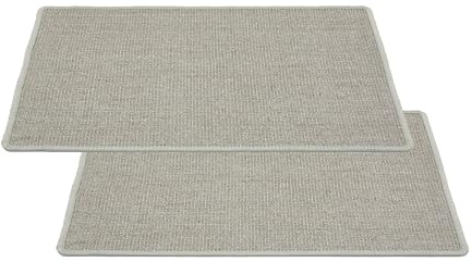 Natürliche Katzenkratzmatte Sisal für Katzen - Grau 2er Set 60 x 80 cm | Rutschfeste Kratzmatte langlebiger Kratzteppich robust für Boden Kratzfläche für Möbelschutz Kratzunterlage