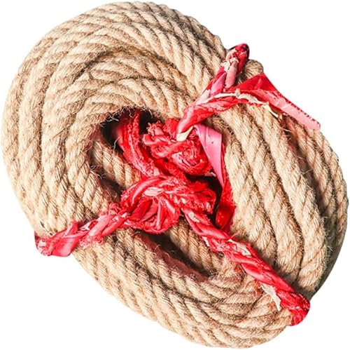 Dickes Seil, Gartenseil, 20 mm robustes, gedrehtes Hanfseil for Basteln, nautisch, for Hängematten, Piergeländer, Kunsthandwerk, Landschaftsbau (Größe: 20 mm, 40 m) (Farbe: Bruin, Größe: 20 mm, 30 m)