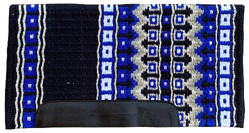 EQUIGEAR Western Ranch Horse Satteldecke aus neuseeländischer Wolle, Western-Design, handgefertigte Satteldecke, Wollpolster, Sensor Flex (Anpassung möglich), SDE2 (34 x 34)