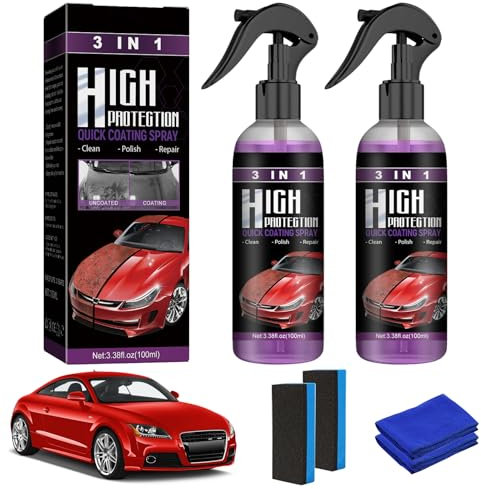 2 Pièce High Protection 3 en 1 Voiture, Ceramique Voiture, Crystal Coating Spray, Revêtement en Céramique De Voiture, Auto Crystal Coating Spray, Auto Coating Spray pour La Protection De La Voiture