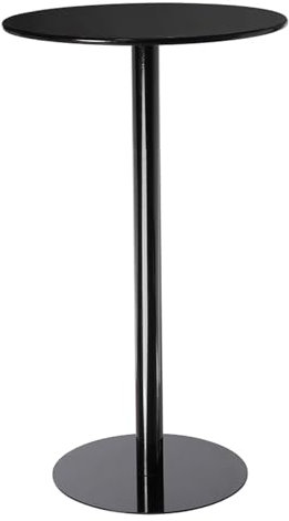 Runder Bartisch mit 40–70 cm Platte für Cocktailbar, Pub, Esszimmer, Bistrotisch, Thekentisch, Getränketisch, Esstisch, Küchentisch, Innen- und Außenbereich, Beistelltisch hoher Tisch mit Metallrahmen
