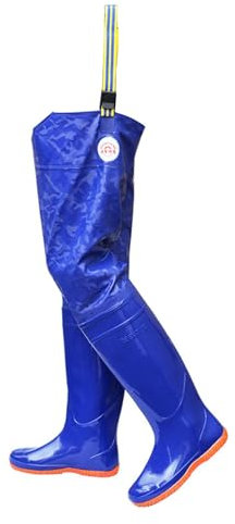 Watstiefel wasserdichte Angelstiefel Leichte Watstiefel Für Männer Und Frauen, Hüftstiefel Für Die Gartenarbeit Im Freien Mit Verstellbaren Riemen(Blue,35 EU)