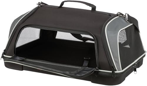 TRIXIE Transporttasche Boarding für Hunde in schwarz – praktische Tragetasche zum Transportieren deines Vierbeiners bei Flugreisen – komfortabel für Hund und Träger – 28907