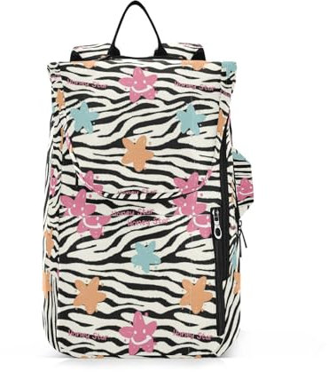 Amooorous Tennis-Rucksack für Erwachsene, wasserabweisend, schwarz-weiß gestreift, bunte Seestern-Tennistasche, für 2 Schläger für Damen und Herren