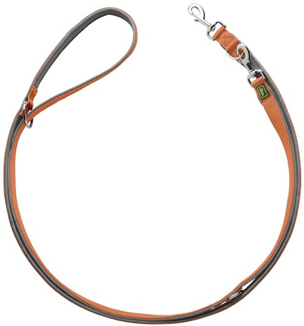 Hunter Verstellbare Führleine NEOPREN, Farbe: Kupfer/grau, strapazierfähiges Nylon, 3-fache Verstellmöglichkeit, weiche Neoprenpolsterung, ideal für Alltag und Training, Größe: 10/200