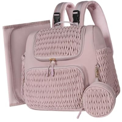 Luwecf Praktischer Wickelrucksack für Unterwegs, Stilvoll Und Funktional, Rosa