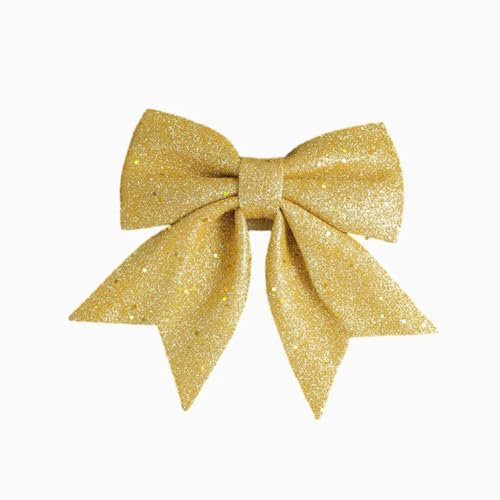 Aublinto Weihnachtsschleifen Weihnachten Schleifen Deko Weihnachtsbaum Schleifen Glitzer Weihnachtsbaumschmuck Hochzeitsfeier Geschenk-Dekor