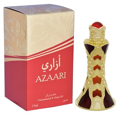 KHADLAJ PERFUMES - Azaari | Aceite Perfumado Concentrado | Fragancia Oriental Intensa y Envolvente | Extractos Preciosos | Larga Duración | Botella Elegante 17 ml, Neutro