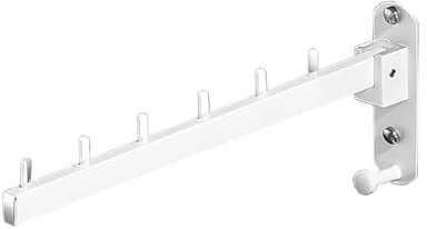 XUNFAKE Edelstahl-Schwingarm-Hakenständer, 90° Klapphaken Wandhaken, Kleiderstange Klappbar, Wäscheaufhänger Wand, Mit Haken,für Waschküche Badezimmer Badezimmer Balkon (B)