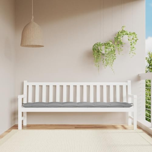 Sufrk Gartenbank-Auflage Sitzauflagen FüR BäNke Sitzkissen Sitzbankauflage Bankkissen Bankauflage Grau 200x50x7 cm Oxford-Gewebe