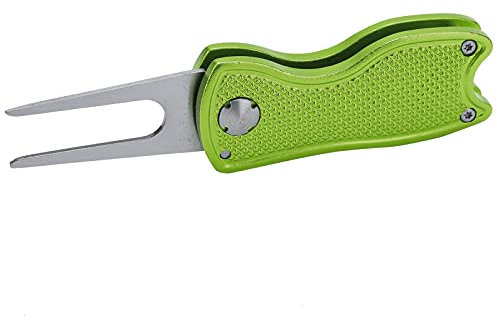 Divot-Reparaturwerkzeug, Divot-Reparaturwerkzeug, Faltbar, Pitchgabel, Divot, Putting-Green-Gabel, Divot-Reparaturwerkzeug, Edelstahl, Golfgabel, Metall, Faltbar, für Golfer,