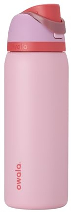 Owala FreeSip Insulated Stainless Steel Water Bottle with Straw for Sports and Travel, Leak Proof, BPA-Free, 945ml, Angel Food Cake