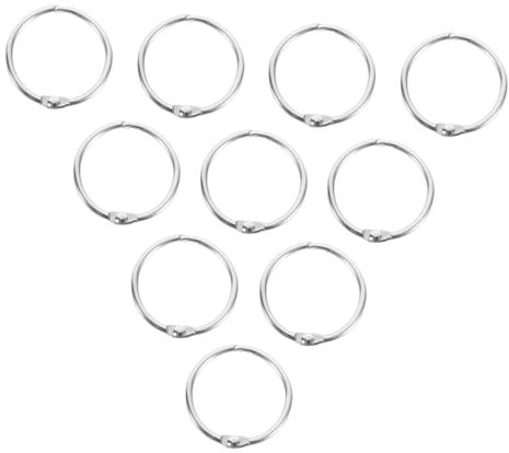 Operitacx 20pcs Binder Rings Metal Index Card Book Rings for School Office Home Project