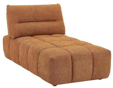 Vente-unique-Recamiere mit Verstellbarer Rückenlehne - Strukturstoff - Terracotta - APOLIU