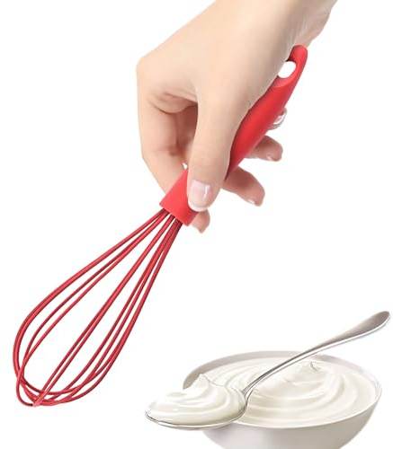 Mini fouet, fouet de couleur silicone, œufs faciles à battre, éviter de glisser, mini changement de silicone pour cuisiner, à feu vif dans des ustensiles de cuisine antiadhésifs