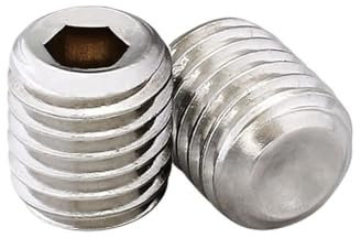 SINEKY Lot de 20/30 vis à tête hexagonale à extrémité concave nickelées M4 M5 Grade 12.9, vis à métaux sans tête(4mm,M4(20pcs))