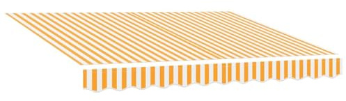 vidaXL Telo di ricambio per tenda da sole Giallo e Bianco 235 x 195 cm