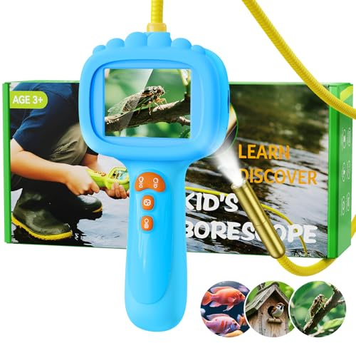 Endoscope Enfants 1080P, Jouet STEM pour Exploration extérieure, Jardin, Camping et Nature, Meilleurs Cadeaux d'anniversaire pour garçons et Filles âgés de 4, 5, 6, 7, 8, 9, 10 Ans(Bleu)