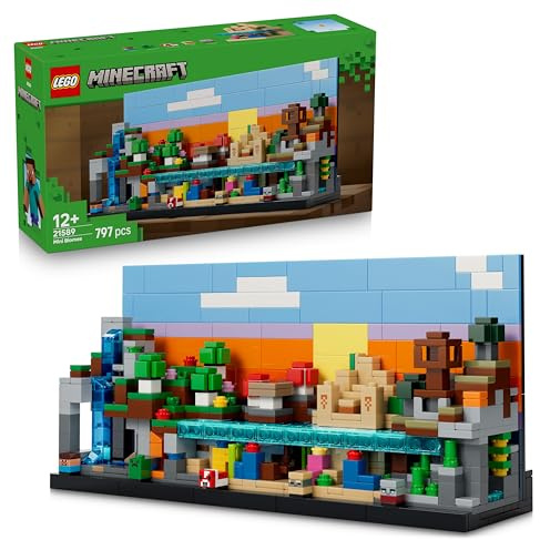 LEGO Minecraft Mini Biomes Toy - DIY Miniature Room Decor Kit - 3D Puzzle w/ 5 Microfigures - Gaming Gift for 12+ Year Old Boys, Girls & Teens - 21589