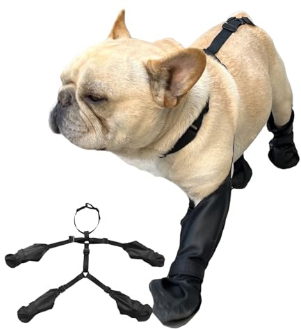 Arroopu Hunde Schuhe Mit Trägern,rutschfeste Hundepfoten Beinlinge - Wasserdicht Schmutzabweisend Pfotenschutz Für Winter Schnee Regen Outdoor Spaziergänge Wandern Training Reisen