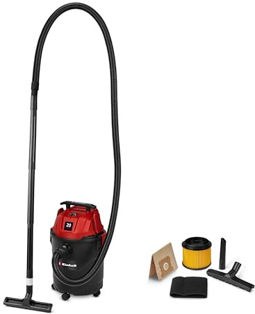 Einhell Aspirateur eaux et poussières TC-VC 2045 (850 W, capacité d’aspiration de 180 mbar, cuve de 20 l, raccord de soufflage, poignée, avec buses, filtres et sac collecteur de poussière)