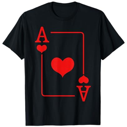 Herz Ass Kartenspiel Poker Kostüm Karneval Fasching T-Shirt