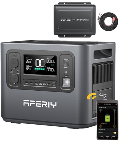 AFERIY P210 Portable Power Station with DC600, 2048Wh LFP Backup, 600W Alternator Charger, 6X Faster Than Cigarette Chargers, Compatible with 95% AFERIY Solar Generator, Perfect for Road Trips, RVing