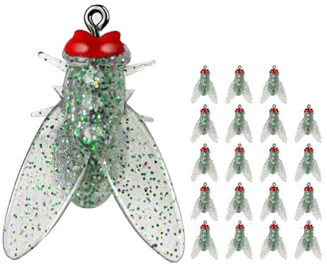 Disttocate Cebo de pesca con mosca verde, señuelo de pesca con mosca con señuelo de insectos