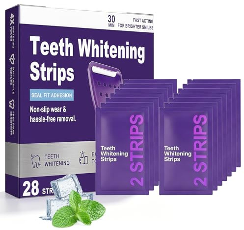 28 Purple Tooth Whitening Strips, 14 Treatments Colour Correcting Care | Gentle formula neutralises yellow tones and removes coffee & tea stains. Easy home application for a visibly brighter smile