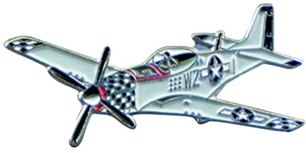 Mainly Metal Silber Anstecknadel WW2 USAF Mustang Flugzeug Flugzeug
