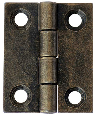20 Schatullen - Gerollte Scharniere 20 x 25 mm Alt Messing Schwergängig