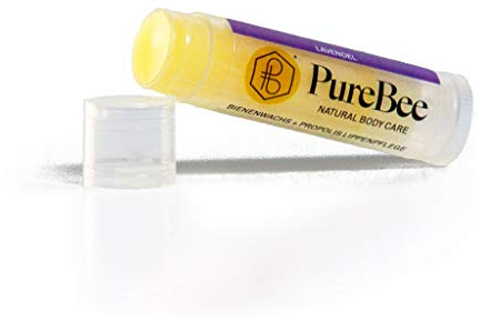 Lippenbalsam Lavendel mit Bienenwachs & Propolis | Natürliche Lippenpflege handgemacht in Baden-Württemberg | Mit Jojoba-, Avocado- & Aprikosenkernöl | PureBee (Lavendel, 1 Stift)