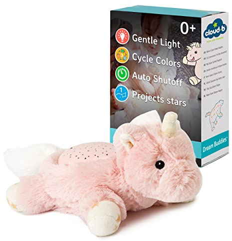 Cloud b Baby Nachtlicht Sternenprojektor | Beruhigendes Nachtlicht für Kinder | Deckenprojektor mit 3 sanften Farben & Sternbildanzeige | Automatische Abschaltung | Galaxy Licht | Ella das Einhorn