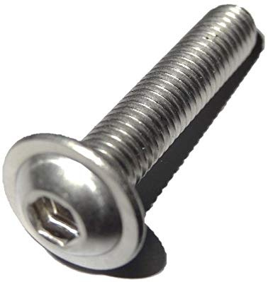 10 Stück Linsenkopf Schrauben mit Flansch M6x35 mm - ISO 7380/2 - A2 Edelstahl - Innensechskant - V2A – Linsenflanschkopfschrauben (10, M6x35 mm)