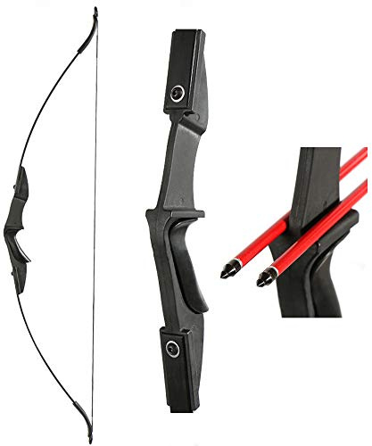 TOPARCHERY Archery 57 Takedown Youth Recurve Bow Hunting Black Long Bow for Beginner Teenagers Right Left Hand Black - Draw Weight 30lbs 40lbs (40)