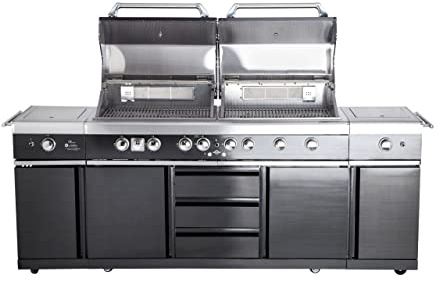 Allgrill Top-Line Extrem Gasgrill Voll Edelstahl Outdoor Küche schwarz
