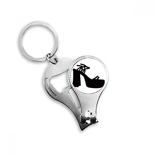Black Donne Tacchi Alti Contorno Modello Chiodo Nipper Anello Portachiavi Apribottiglie Clipper