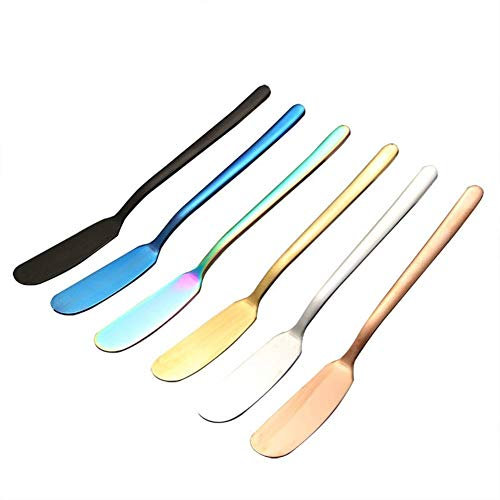 DUOER 1pc Butter Knife Spreaders Multifunction Western Cutlery Cheese Grater Stainless Steel Dessert Spatula Breakfast Slicer (Color : Rose gold)