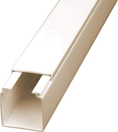 CabCom PVC Kabelkanal Kabelleiste Kabelschacht Brüstungskanal zur Montage an Wand oder Decke Diverse Größen und Farben 2 Meter 30 x 30 mm weiß