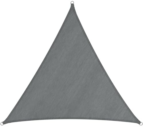 tectake® Toldo Vela, Resistente, Toldos Exterior Terraza, Toldo Camping, con Anillas de Acero y Cuerdas Tensoras, Tela para Patio Exterior o Terraza - 3 x 3 m Triangular Gris
