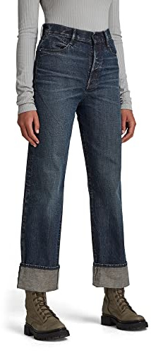 G-STAR RAW Dam Tedie Ultra High Waist raka jeans, Blå (Faded Medelhavet C779-c765), 28W x 32L