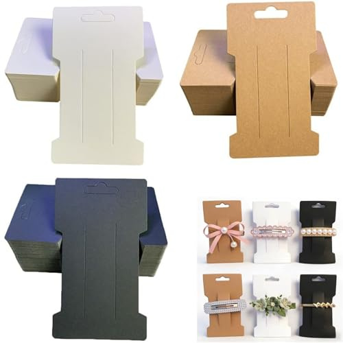 120 Stück Haarspangen-Display-Karten Papier Haarnadel-Display-Karten Kraftpapier Haarnadel Karte für Haarschleife Haarspangen Haarschmuck