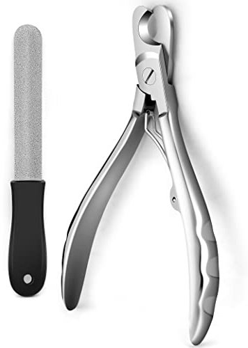 Gobeigo Krallenschere für Hunde mit Nagelfeile, Profi Krallenpflege for Haustiere, Scharfe Klingen Krallenschneider, Hundenagelschere für Große Hunde/Dicke Zehennägel/Alte Katzen