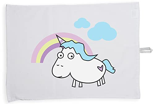 Hippowarehouse Unicorn rainbow Tea Towel Eco Printed Dish Cloth Kitchen accessory 50cmx70cm 100% Cotton