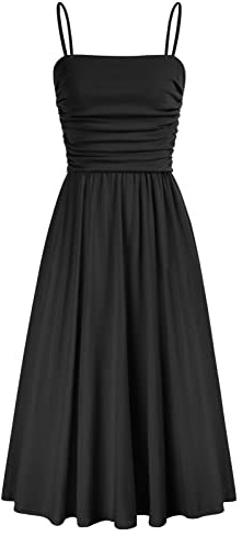 GRACE KARIN Kleider Damen Sommer A-Line Etui Spaghettiträger Kleid Festlich