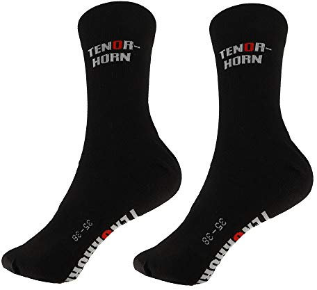 mugesh Musik-Socken mit Schrifzug - Schönes Geschenk für Musiker (39-42, Tenorhorn)
